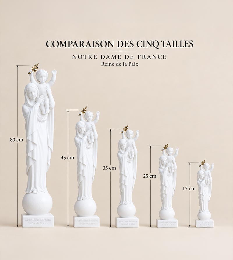 Statue Notre-Dame de France, Reine de la Paix - 17 à 80 cm