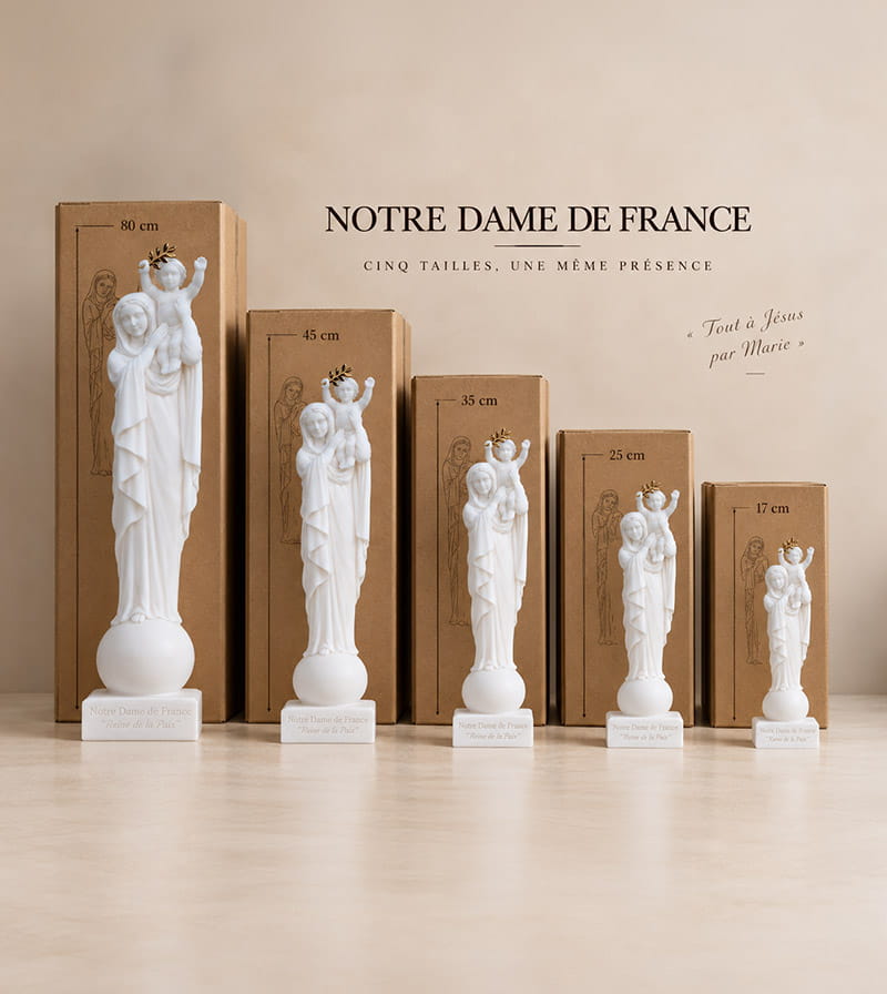 Statue Notre-Dame de France, Reine de la Paix - 17 à 80 cm – Image 7