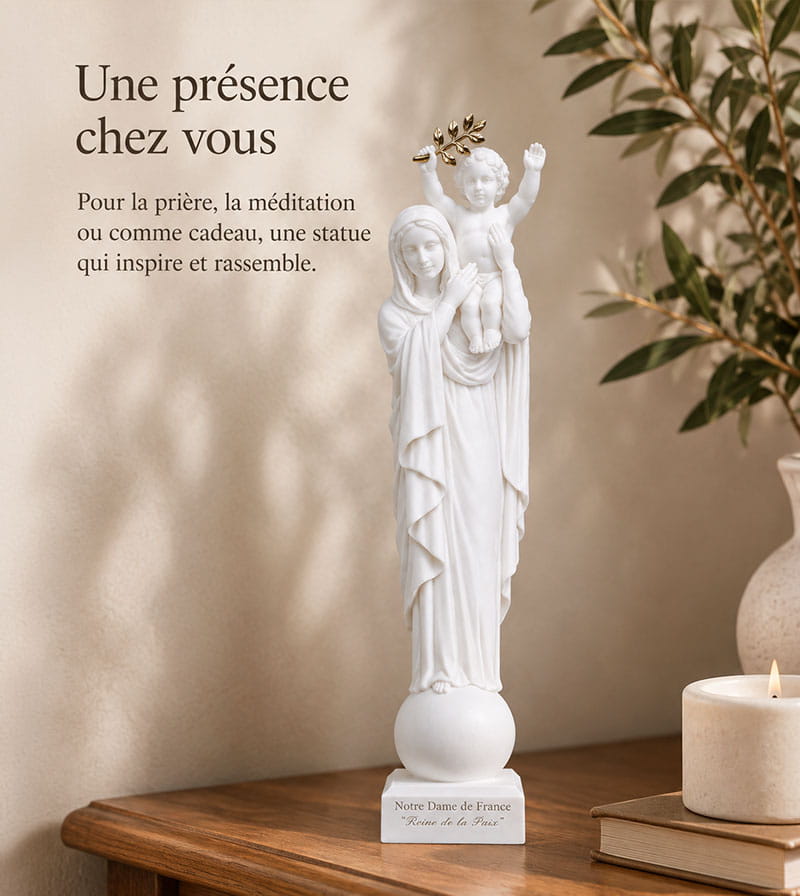 Statue Notre-Dame de France, Reine de la Paix - 17 à 80 cm – Image 5